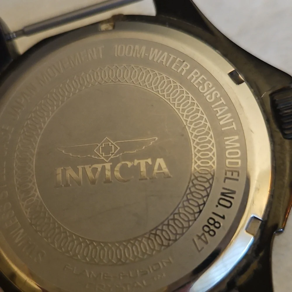 Vintage INVICTA Pink Dial Flame Fusion Crystal 100 M Water Resistant Watch